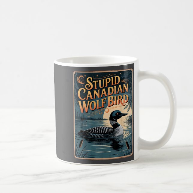 Stud Canadian Wolf Bird Funny Loon Humor  Kaffemugg (Höger)