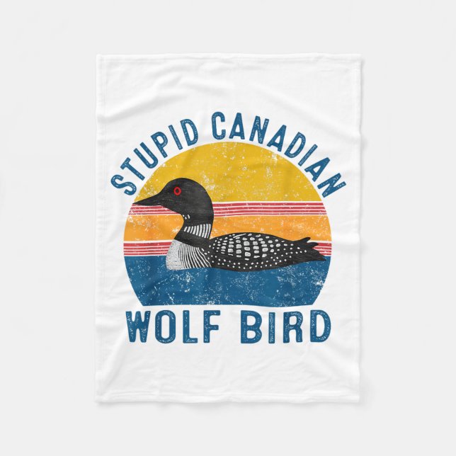 Stud Canadian Wolf Funny Loon Bird Humor Quote  Fleecefilt (Framsidan)