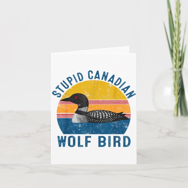Stud Canadian Wolf Funny Loon Bird Humor Quote  Kort (Framsida)