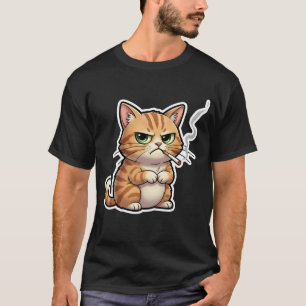 Stud Cool Rolig Katt Meme Rökande Katt cigarett T Shirt