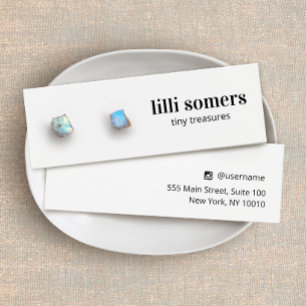 Stud Earring Jewelry Plain Visning Card Litet Visitkort