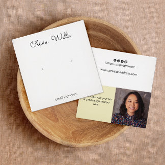 Stud Earring Photo Social Media Visning Card Fyrkantigt Visitkort