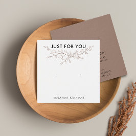 Stud Earring Visning Card Modern Gren Earthy Fyrkantigt Visitkort