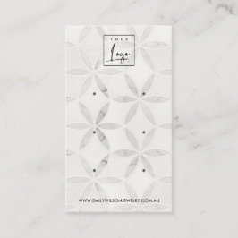 STUD EARRING VISNING-KORT FÖR BENVIT BLOMMIGT 3 VISITKORT