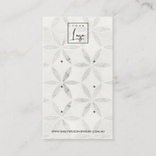 STUD EARRING VISNING-KORT FÖR BENVIT BLOMMIGT 3 VISITKORT