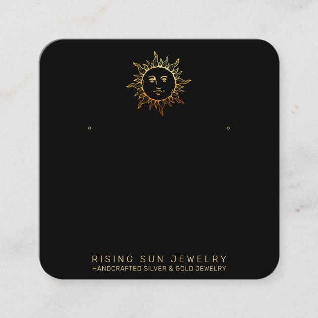 *~* Stud EARRING VISNING QR Social Media Sol  Fyrkantigt Visitkort (Framsida)