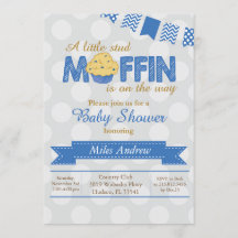 Stud Muffin Baby Shower-inbjudan