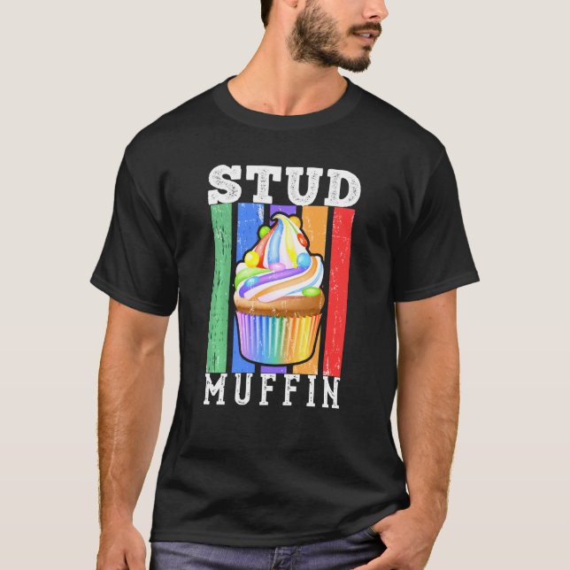 Stud Muffin För manar, Women, Kids Idea Cupcoa Lov T Shirt (Framsida)