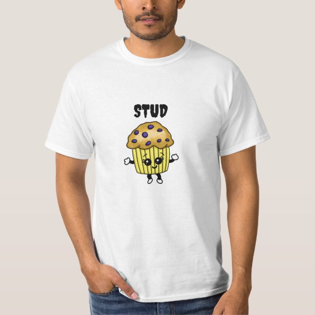 Stud Muffin Funny Humous T Shirt (Framsida)