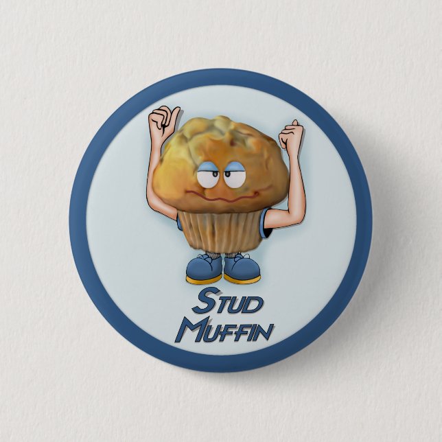 Stud Muffin Humor Knapp (Framsida)
