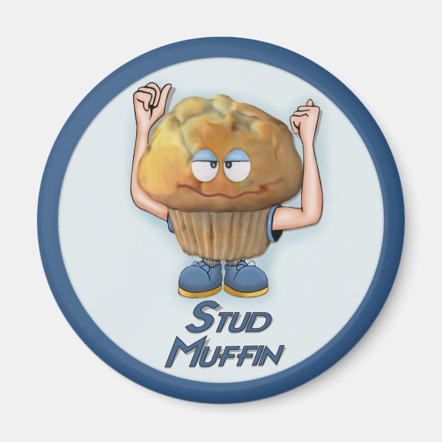 Stud Muffin Humor Magnet (Framsidan)