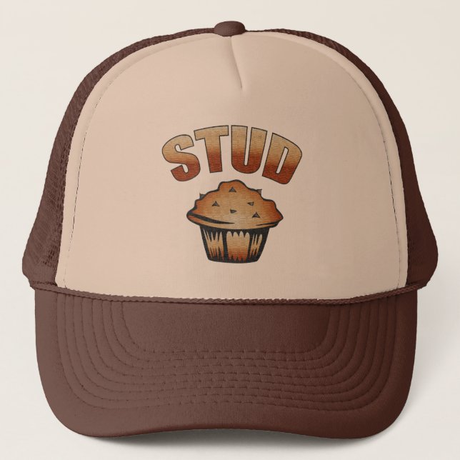Stud Muffin Rolig Retro Muffin Puns Truckerkeps (Framsida)