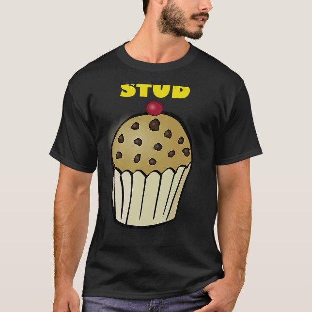Stud Muffin Workout Exercise Fitness Humor Muscle T Shirt (Framsida)