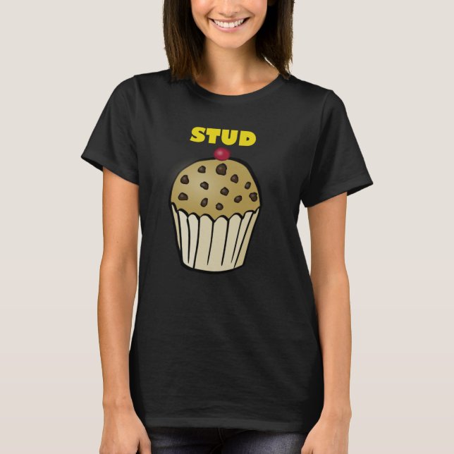 Stud Muffin Workout Exercise Fitness Humor Muscle T Shirt (Framsida)