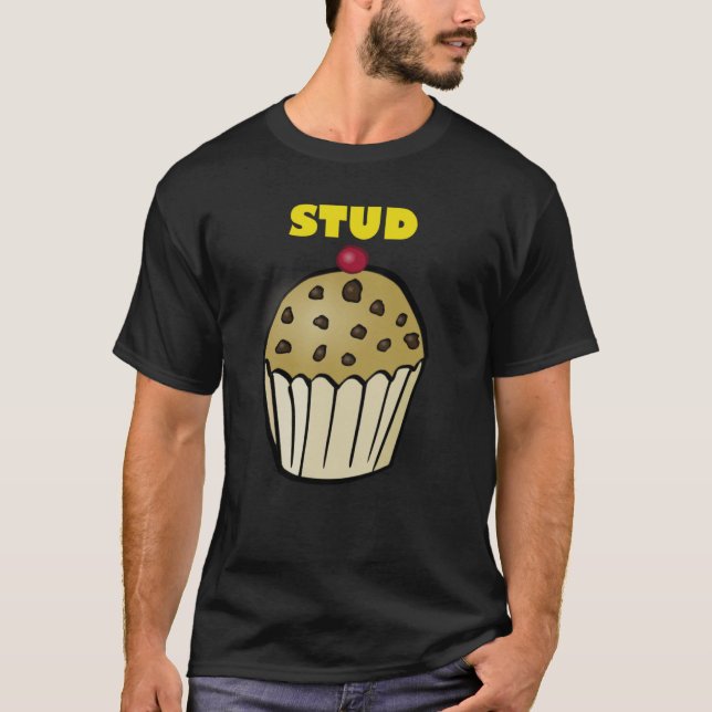 Stud Muffin Workout Exercise Fitness Humor Muscle T Shirt (Framsida)