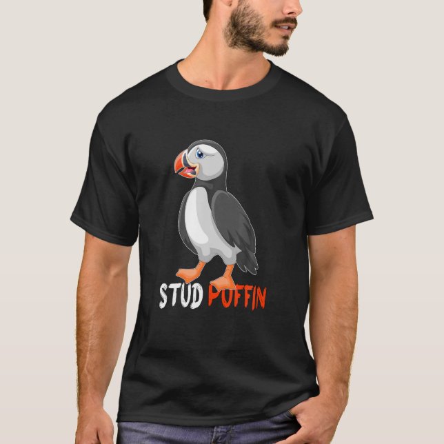 Stud Puffin - Cute Puffin T Shirt (Framsida)