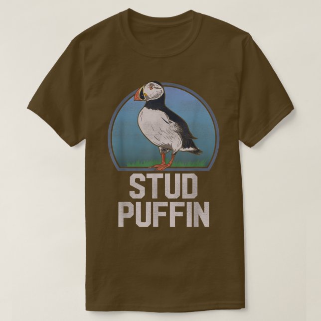 Stud Puffin Funny Seabird Animal Lover Stud Muffin T Shirt (Design framsida)