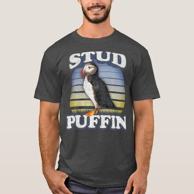 Stud    PuffinStud Muffin Pajamas Vintage Retro T Shirt (Framsida)