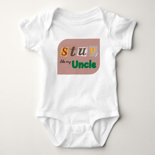 "Stud som min morbror" Lusnyj Baby One-Biet T Shirt (Framsida)