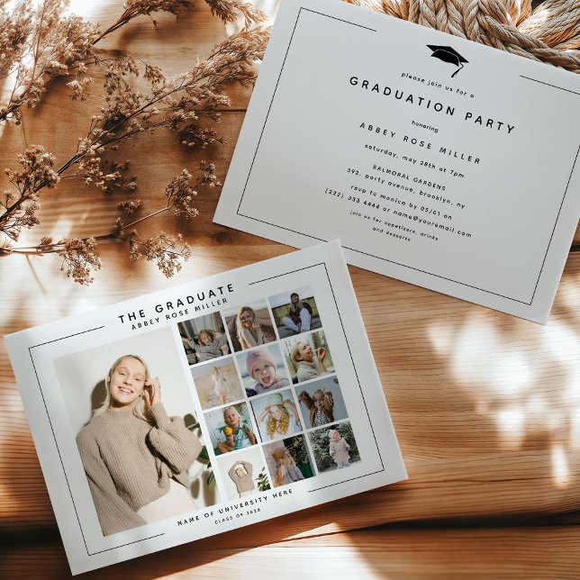 STUDENT', 13 Photo Collage Studentfest Inbjudningar (Skapare uppladdad)