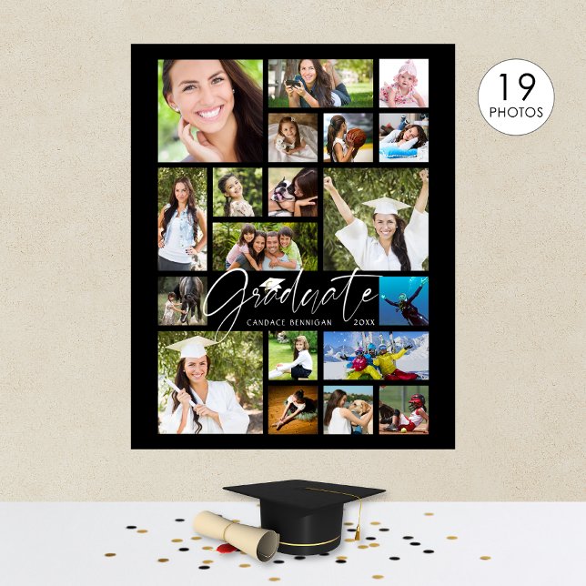 Student 19 Photo Collage Script Black Party Poster (Skapare uppladdad)