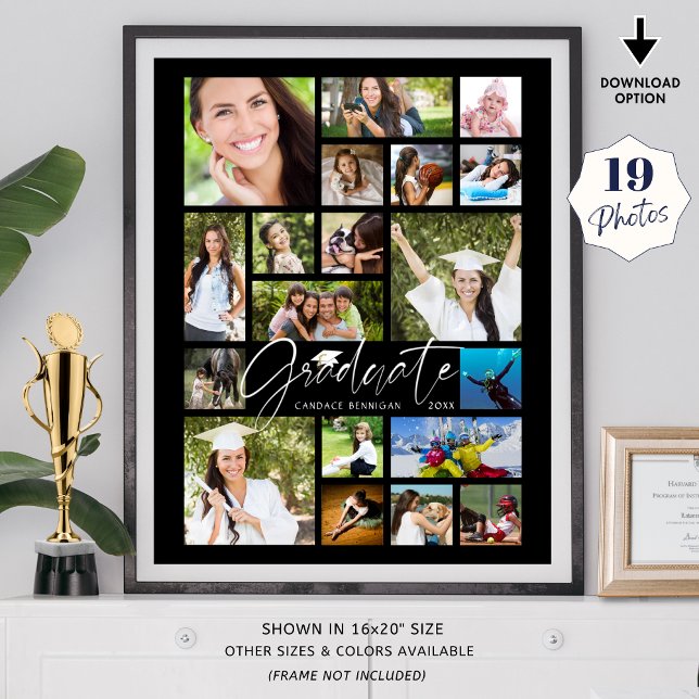 Student 19 Photo Collage Script Black Party Poster (Skapare uppladdad)