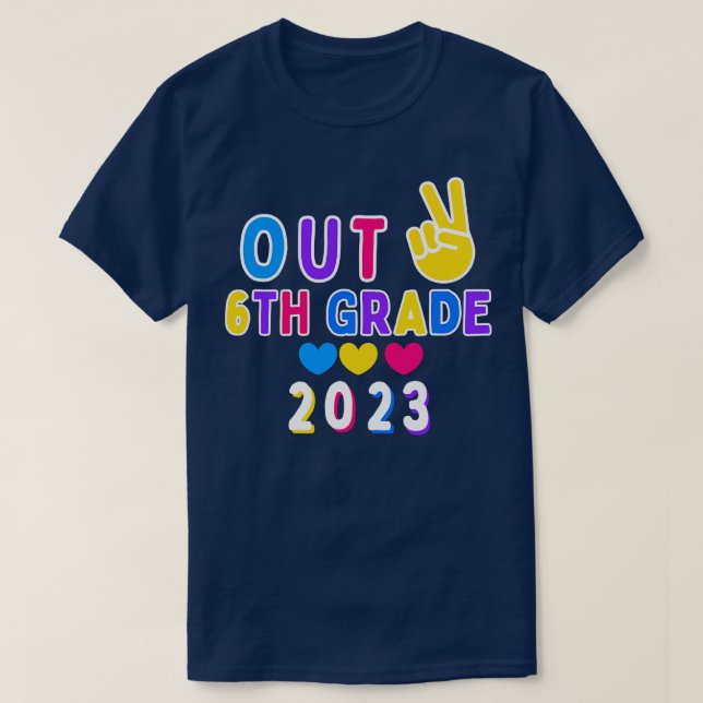 Student 2023 6e Klass klass av 2023 Studenten D T Shirt (Design framsida)