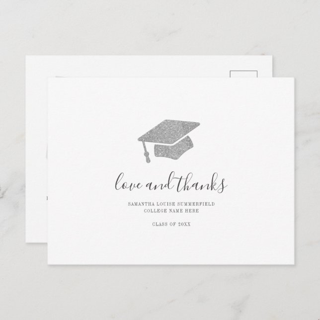 Student 2024 Photo Grad Tack Vykort (Fram/baksida)