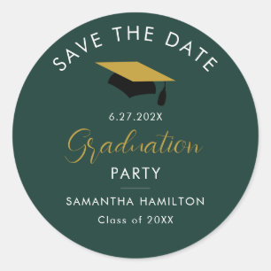 Student 2025 Spara den minimalistiska Grad Party Runt Klistermärke