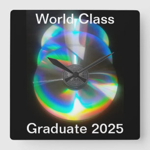 Student 2025 Vägglås Fyrkantig Klocka