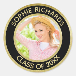 Student 2025FotoPersonlig Runt Klistermärke