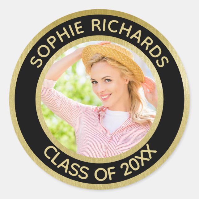 Student 2025FotoPersonlig Runt Klistermärke (Framsida)