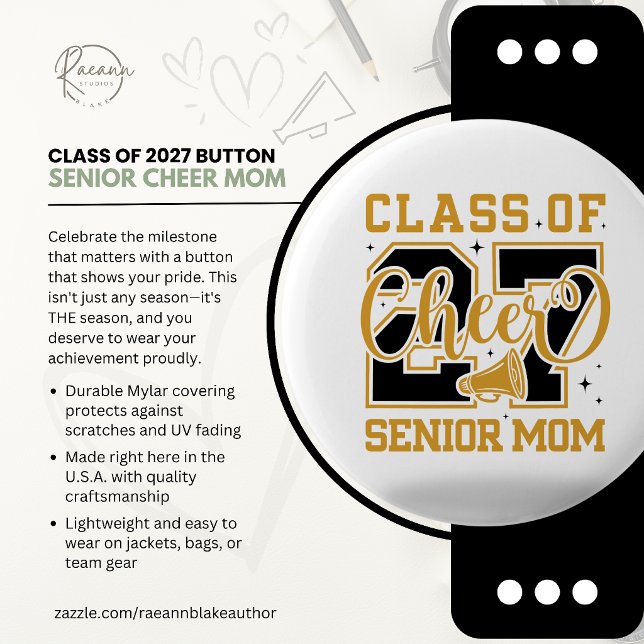 Student 2027 Senior Cheer Mom-knapp Knapp (Skapare uppladdad)
