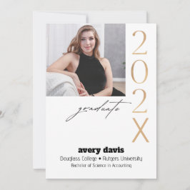 Student 202X Guld fotovit bakgrund Meddelande