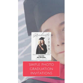 Student 20XX Simple Photo White Grad Party Inbjuda Meddelande