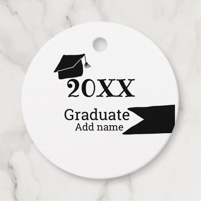 Student 20XX studenten, enkel, modern Gåvor Etiketter (Framsida)