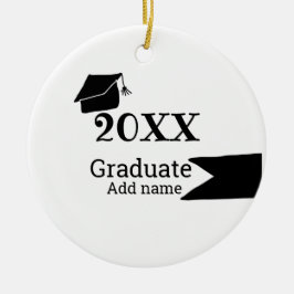Student 20XX studenten, enkel, modern Julgransprydnad Keramik