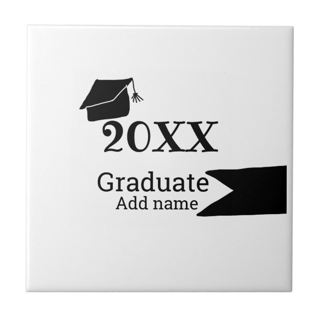 Student 20XX studenten, enkel, modern Kakelplatta (Framsidan)