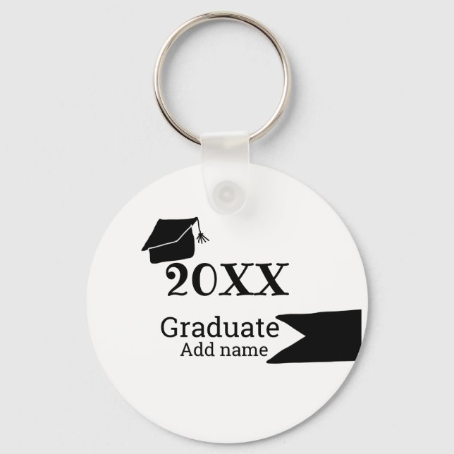 Student 20XX studenten, enkel, modern Nyckelring (Framsida)