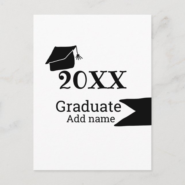 Student 20XX studenten, enkel, modern Vykort (Framsida)