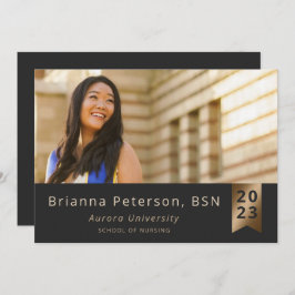 Student 2 Photo Black Guld Faux Foil Sash Meddelande