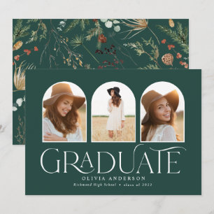 Student 3-fotoarks vattenfärg botanisk blommigt meddelande