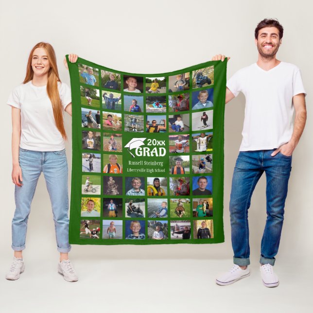 Student 44 Fotokollage | Namn och Ull i skolan Fleecefilt (På plats)