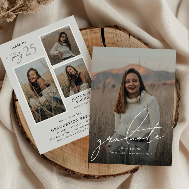 Student 4 Photo Collage Studentfest Inbjudningar (Skapare uppladdad)