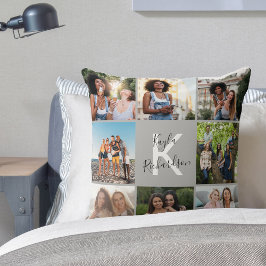 Student 8 Fotokollage och citat Grått Studenten Kudde