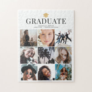 Student 9 Photo Collage White Jigszle Puzzle Pussel