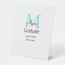 Student add namn monogram grönt rosa  enkel minida