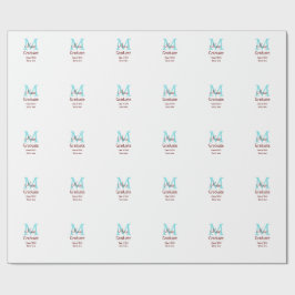 Student add namn monogram grönt rosa  enkel minida presentpapper