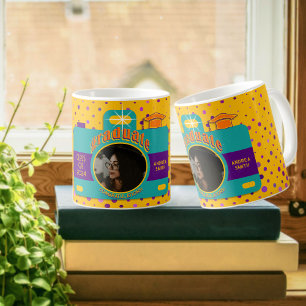Student Anpassningsbar Photo Colorful Retro Vintag Kaffemugg