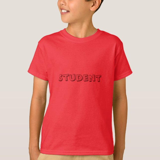 Student Anpassningsbar Text Kids Red T Shirts Boys (Framsida)